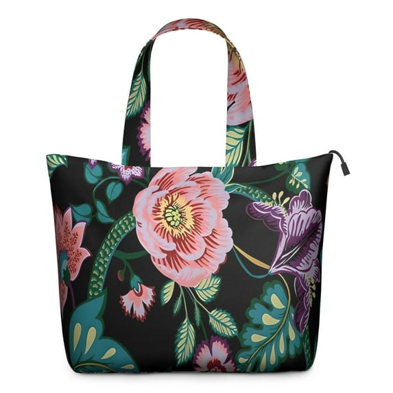 Pioneer Flower Floral Print Pattern Travel Tote Bags for Women Carry On,Large Weekender Bags for Women Travel,Multi Functional Duffle Bag for Work,Shopping,Sports