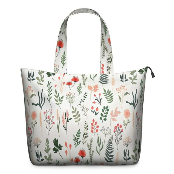 Pioneer Flower Floral Print Pattern Travel Tote Bags for Women Carry On,Large Weekender Bags for Women Travel,Multi Functional Duffle Bag for Work,Shopping,Sports