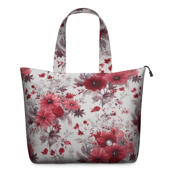 Pioneer Flower Floral Print Pattern Travel Tote Bags for Women Carry On,Large Weekender Bags for Women Travel,Multi Functional Duffle Bag for Work,Shopping,Sports