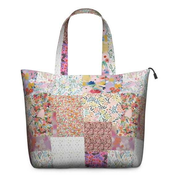 Pioneer Flower Floral Print Pattern Travel Tote Bags for Women Carry On,Large Weekender Bags for Women Travel,Multi Functional Duffle Bag for Work,Shopping,Sports