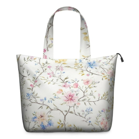 Pioneer Flower Floral Print Pattern Travel Tote Bags for Women Carry On,Large Weekender Bags for Women Travel,Multi Functional Duffle Bag for Work,Shopping,Sports
