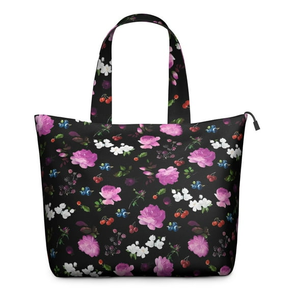 Pioneer Flower Floral Print Pattern Travel Tote Bags for Women Carry On,Large Weekender Bags for Women Travel,Multi Functional Duffle Bag for Work,Shopping,Sports