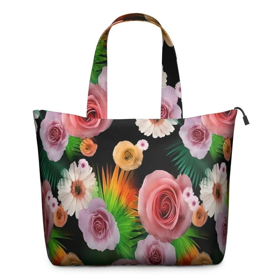 Pioneer Flower Floral Print Pattern Travel Tote Bags for Women Carry On,Large Weekender Bags for Women Travel,Multi Functional Duffle Bag for Work,Shopping,Sports