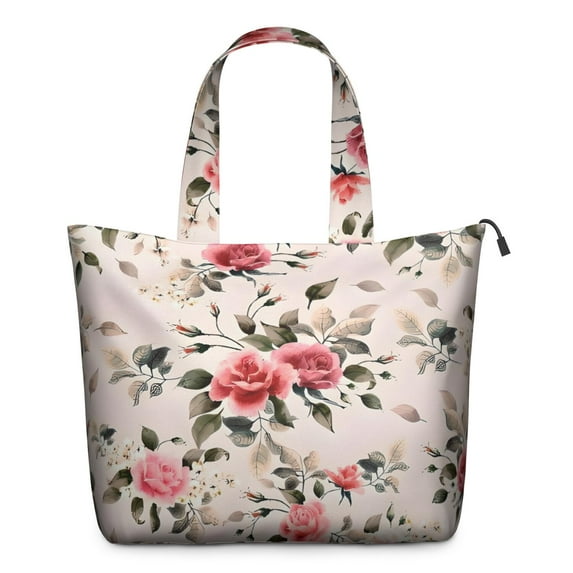 Pioneer Flower Floral Print Pattern Travel Tote Bags for Women Carry On,Large Weekender Bags for Women Travel,Multi Functional Duffle Bag for Work,Shopping,Sports