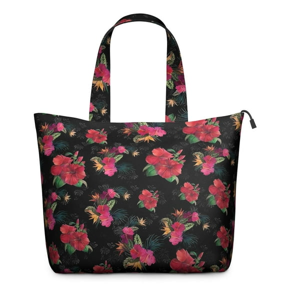 Pioneer Flower Floral Print Pattern Travel Tote Bags for Women Carry On,Large Weekender Bags for Women Travel,Multi Functional Duffle Bag for Work,Shopping,Sports