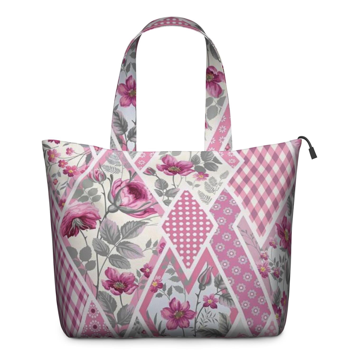 Pioneer Flower Floral Print Pattern Travel Tote Bags for Women Carry On,Large Weekender Bags for Women Travel,Multi Functional Duffle Bag for Work,Shopping,Sports