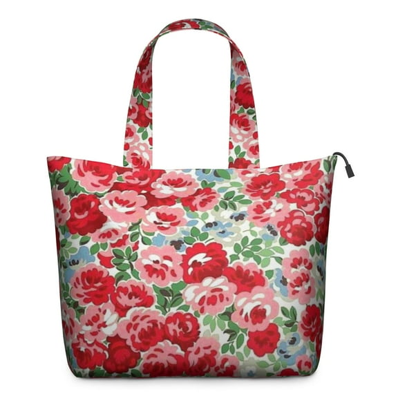 Pioneer Flower Floral Print Pattern Travel Tote Bags for Women Carry On,Large Weekender Bags for Women Travel,Multi Functional Duffle Bag for Work,Shopping,Sports