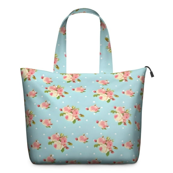 Pioneer Flower Floral Print Pattern Travel Tote Bags for Women Carry On,Large Weekender Bags for Women Travel,Multi Functional Duffle Bag for Work,Shopping,Sports