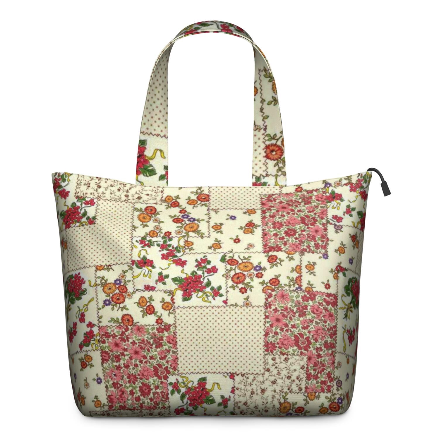 Pioneer Flower Floral Print Pattern Travel Tote Bags for Women Carry On,Large Weekender Bags for Women Travel,Multi Functional Duffle Bag for Work,Shopping,Sports