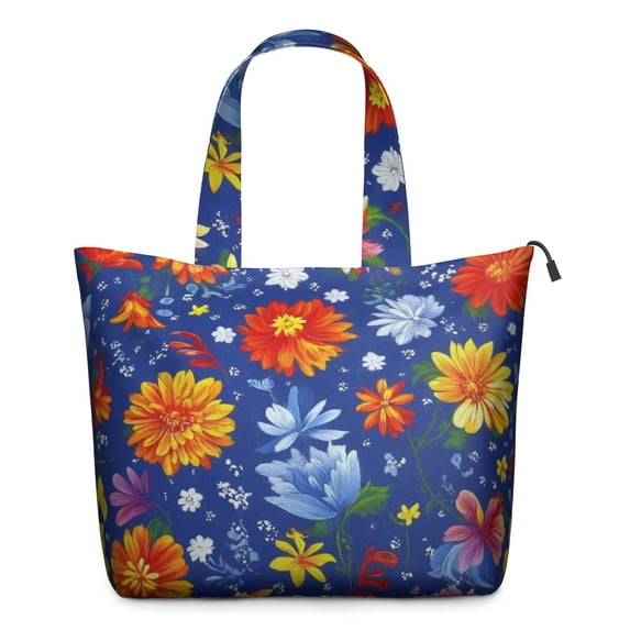 Pioneer Flower Floral Print Pattern Travel Tote Bags for Women Carry On,Large Weekender Bags for Women Travel,Multi Functional Duffle Bag for Work,Shopping,Sports