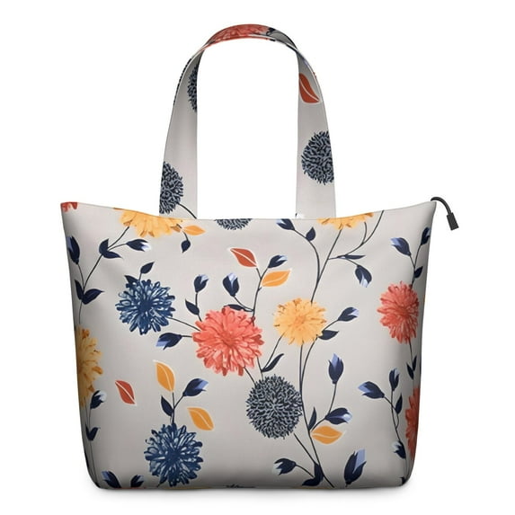 Pioneer Flower Floral Print Pattern Travel Tote Bags for Women Carry On,Large Weekender Bags for Women Travel,Multi Functional Duffle Bag for Work,Shopping,Sports