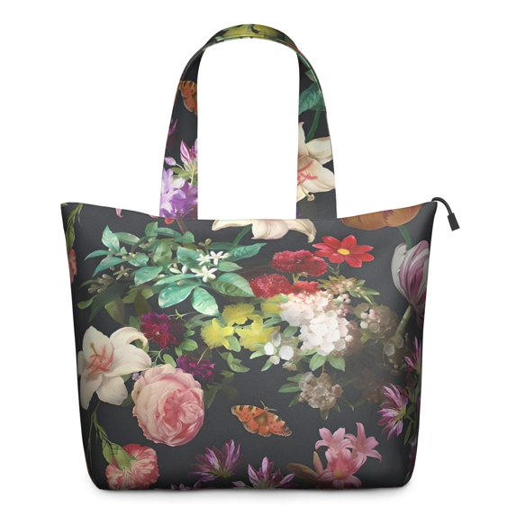 Pioneer Flower Floral Print Pattern Travel Tote Bags for Women Carry On,Large Weekender Bags for Women Travel,Multi Functional Duffle Bag for Work,Shopping,Sports