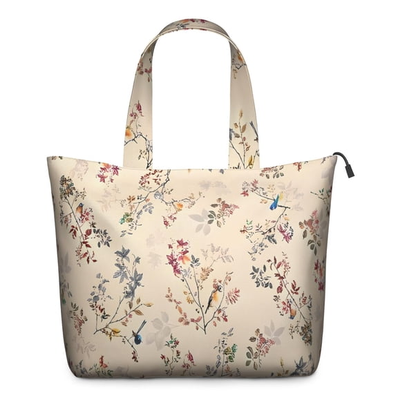 Pioneer Flower Floral Print Pattern Travel Tote Bags for Women Carry On,Large Weekender Bags for Women Travel,Multi Functional Duffle Bag for Work,Shopping,Sports