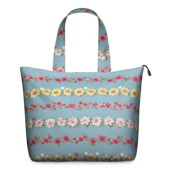 Pioneer Flower Floral Print Pattern Travel Tote Bags for Women Carry On,Large Weekender Bags for Women Travel,Multi Functional Duffle Bag for Work,Shopping,Sports