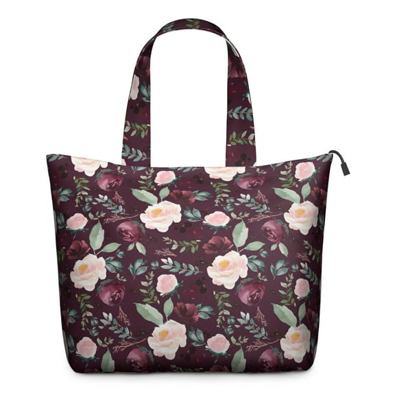 Pioneer Flower Floral Print Pattern Travel Tote Bags for Women Carry On,Large Weekender Bags for Women Travel,Multi Functional Duffle Bag for Work,Shopping,Sports