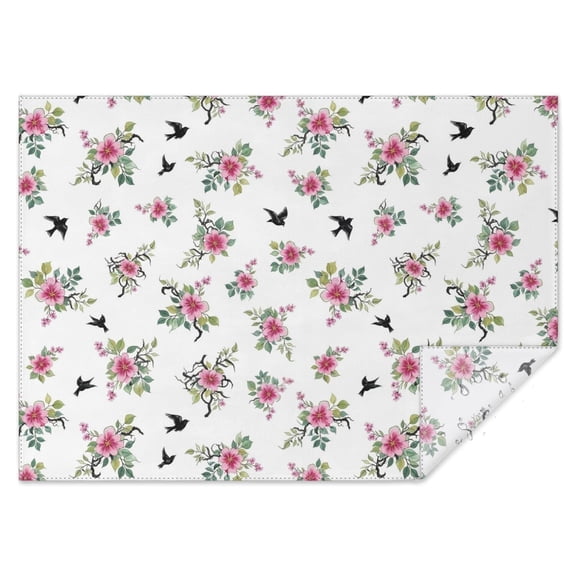 Pioneer Flower Floral Print Pattern Waterproof Tablecloth, Rectangular Fabric Table Cover Wrinkle Resistant Gift Ideas for Housewarming Holiday Gifts,60"x84"