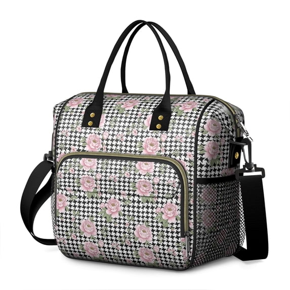 Pioneer Flower Floral Print Pattern Womens Lunch Box for Work,Insulated Large Lunch Bag,Leakproof Adult Lunch Bag for Work,Beach,Travel,Picnic,Camping