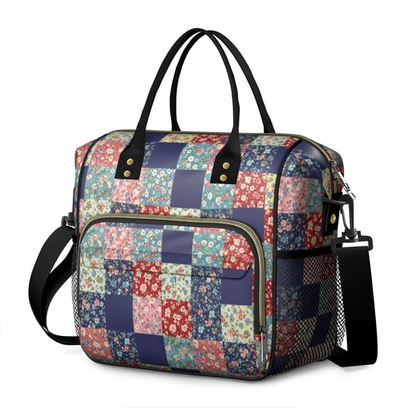 Pioneer Flower Floral Print Pattern Womens Lunch Box for Work,Insulated Large Lunch Bag,Leakproof Adult Lunch Bag for Work,Beach,Travel,Picnic,Camping