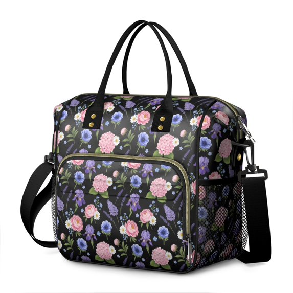 Pioneer Flower Floral Print Pattern Womens Lunch Box for Work,Insulated Large Lunch Bag,Leakproof Adult Lunch Bag for Work,Beach,Travel,Picnic,Camping