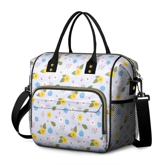 Pioneer Flower Floral Print Pattern Womens Lunch Box for Work,Insulated Large Lunch Bag,Leakproof Adult Lunch Bag for Work,Beach,Travel,Picnic,Camping