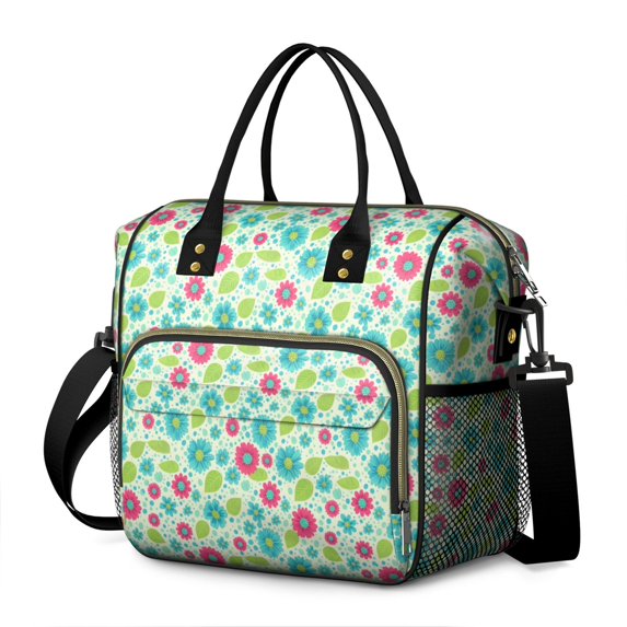 Pioneer Flower Floral Print Pattern Womens Lunch Box for Work,Insulated Large Lunch Bag,Leakproof Adult Lunch Bag for Work,Beach,Travel,Picnic,Camping