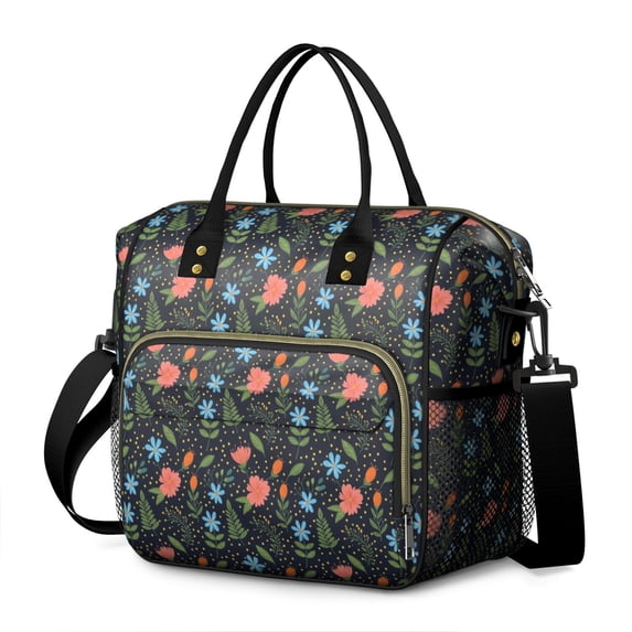 Pioneer Flower Floral Print Pattern Womens Lunch Box for Work,Insulated Large Lunch Bag,Leakproof Adult Lunch Bag for Work,Beach,Travel,Picnic,Camping