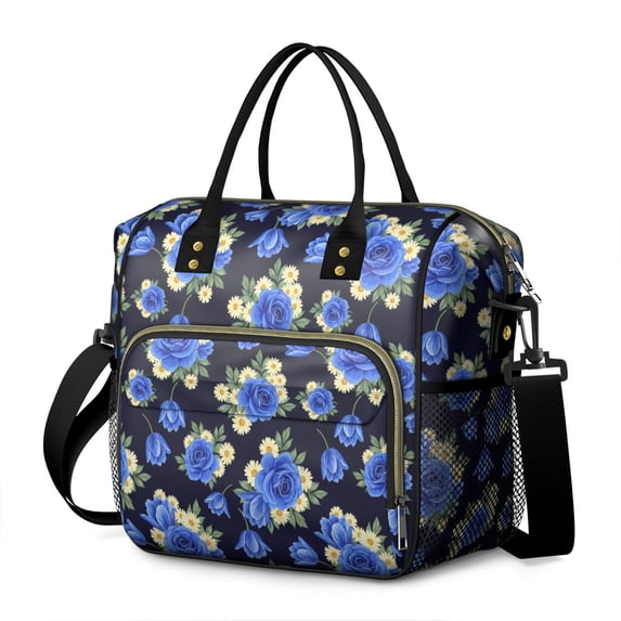Pioneer Flower Floral Print Pattern Womens Lunch Box for Work,Insulated Large Lunch Bag,Leakproof Adult Lunch Bag for Work,Beach,Travel,Picnic,Camping