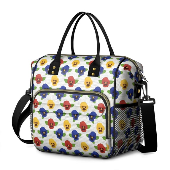 Pioneer Flower Floral Print Pattern Womens Lunch Box for Work,Insulated Large Lunch Bag,Leakproof Adult Lunch Bag for Work,Beach,Travel,Picnic,Camping