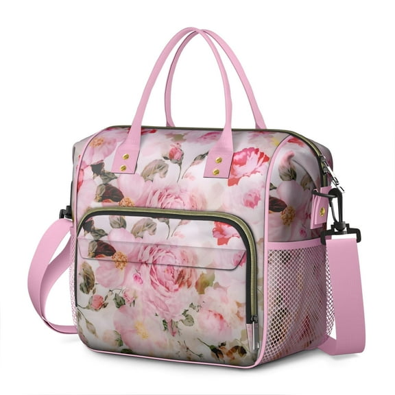 Pioneer Flower Floral Print Pattern Womens Lunch Box for Work,Insulated Large Lunch Bag for Tween and Teen,Loncheras Para Mujer,Leakproof Adult Lunch Bag for Work,Beach,Travel,Picnic,Camping