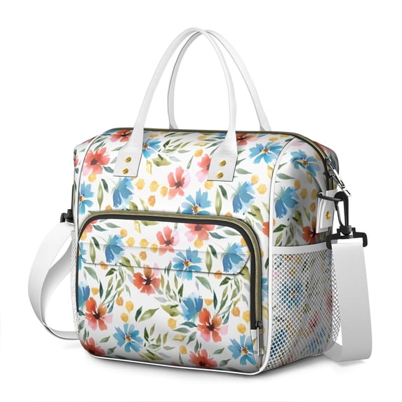 Pioneer Flower Floral Print Pattern Womens Lunch Box for Work,Insulated Large Lunch Bag for Tween and Teen,Loncheras Para Mujer,Leakproof Adult Lunch Bag for Work,Beach,Travel,Picnic,Camping