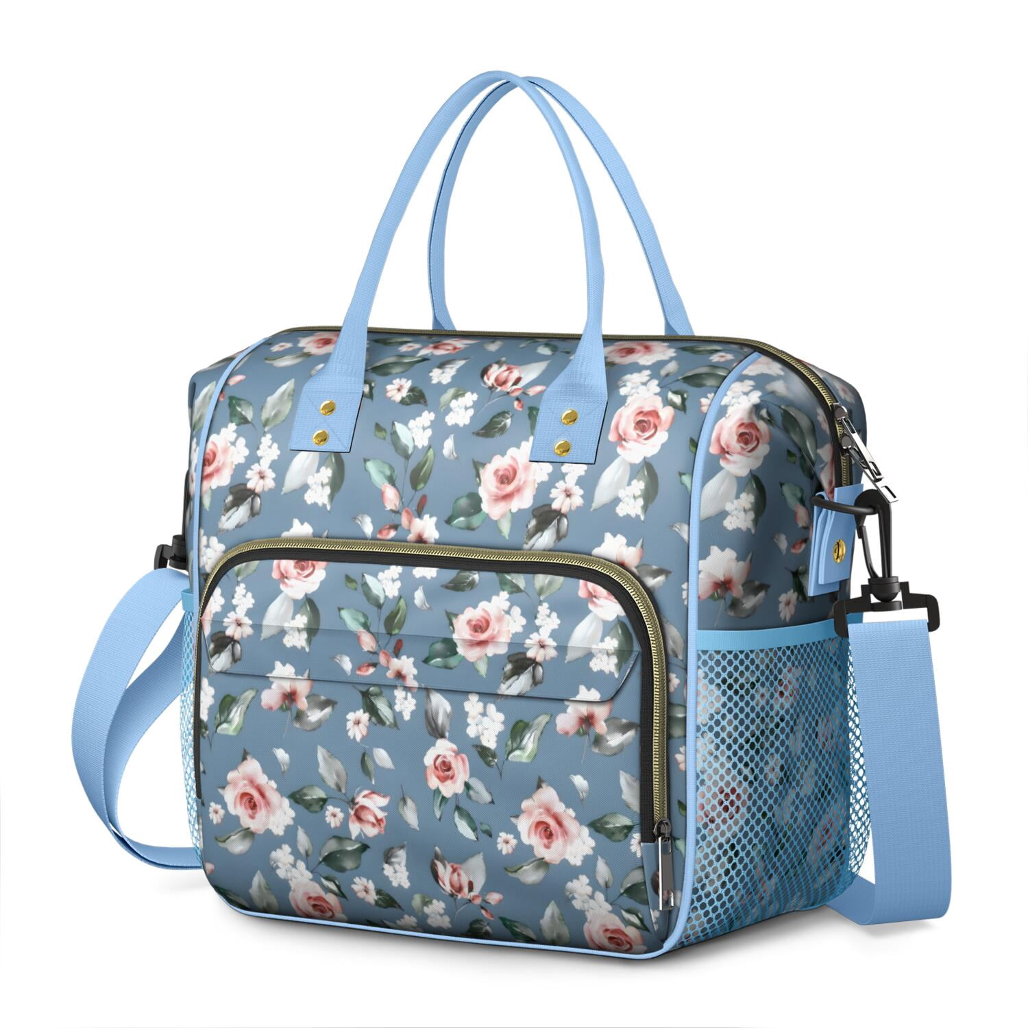 Pioneer Flower Floral Print Pattern Womens Lunch Box for Work,Insulated Large Lunch Bag for Tween and Teen,Loncheras Para Mujer,Leakproof Adult Lunch Bag for Work,Beach,Travel,Picnic,Camping