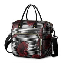 Pioneer Flower Floral Print Pattern Womens Lunch Box for Work,Insulated Large Lunch Bag for Tween and Teen,Loncheras Para Mujer,Leakproof Adult Lunch Bag for Work,Beach,Travel,Picnic,Camping