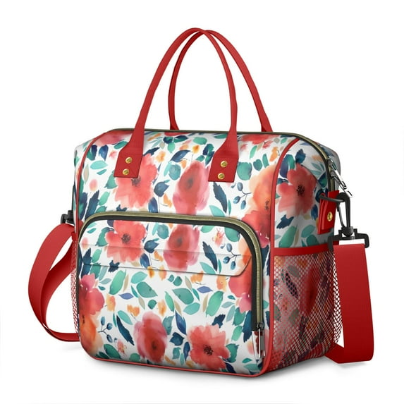 Pioneer Flower Floral Print Pattern Womens Lunch Box for Work,Insulated Large Lunch Bag for Tween and Teen,Loncheras Para Mujer,Leakproof Adult Lunch Bag for Work,Beach,Travel,Picnic,Camping