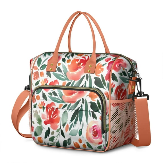 Pioneer Flower Floral Print Pattern Womens Lunch Box for Work,Insulated Large Lunch Bag for Tween and Teen,Loncheras Para Mujer,Leakproof Adult Lunch Bag for Work,Beach,Travel,Picnic,Camping