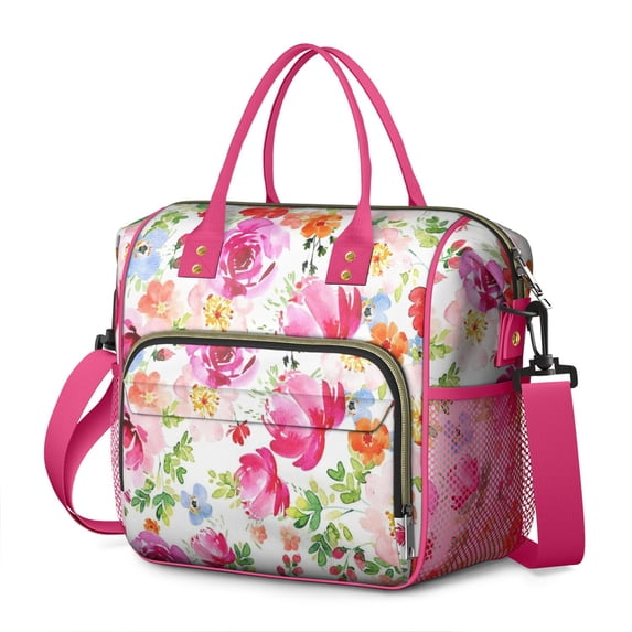 Pioneer Flower Floral Print Pattern Womens Lunch Box for Work,Insulated Large Lunch Bag for Tween and Teen,Loncheras Para Mujer,Leakproof Adult Lunch Bag for Work,Beach,Travel,Picnic,Camping