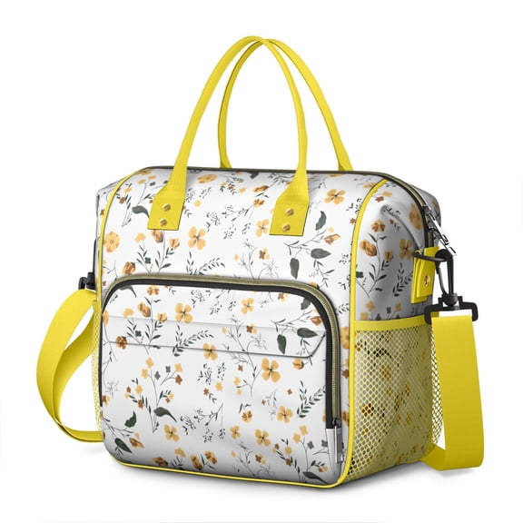 Pioneer Flower Floral Print Pattern Womens Lunch Box for Work,Insulated Large Lunch Bag for Tween and Teen,Loncheras Para Mujer,Leakproof Adult Lunch Bag for Work,Beach,Travel,Picnic,Camping
