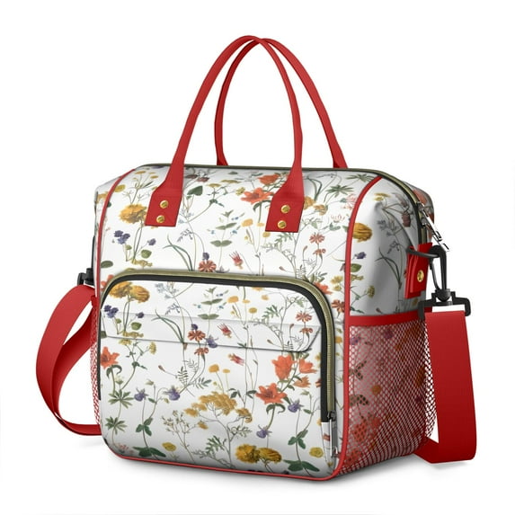 Pioneer Flower Floral Print Pattern Womens Lunch Box for Work,Insulated Large Lunch Bag for Tween and Teen,Loncheras Para Mujer,Leakproof Adult Lunch Bag for Work,Beach,Travel,Picnic,Camping