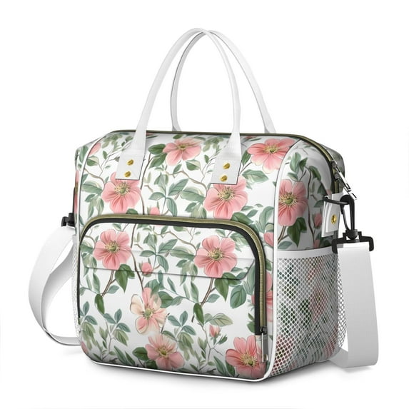 Pioneer Flower Floral Print Pattern Womens Lunch Box for Work,Insulated Large Lunch Bag for Tween and Teen,Loncheras Para Mujer,Leakproof Adult Lunch Bag for Work,Beach,Travel,Picnic,Camping