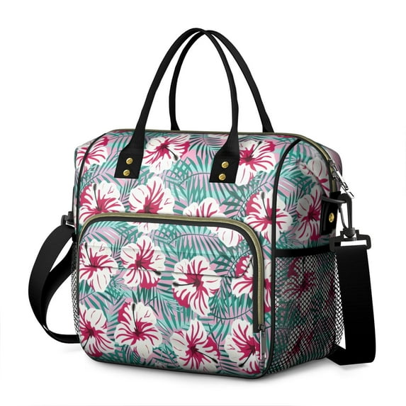 Pioneer Flower Floral Print Pattern Womens Lunch Box for Work,Insulated Large Lunch Bag for Tween and Teen,Loncheras Para Mujer,Leakproof Adult Lunch Bag for Work,Beach,Travel,Picnic,Camping