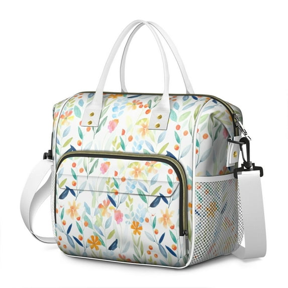 Pioneer Flower Floral Print Pattern Womens Lunch Box for Work,Insulated Large Lunch Bag for Tween and Teen,Loncheras Para Mujer,Leakproof Adult Lunch Bag for Work,Beach,Travel,Picnic,Camping