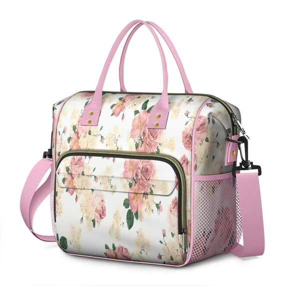Pioneer Flower Floral Print Pattern Womens Lunch Box for Work,Insulated Large Lunch Bag for Tween and Teen,Loncheras Para Mujer,Leakproof Adult Lunch Bag for Work,Beach,Travel,Picnic,Camping