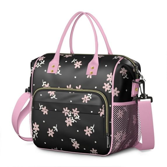 Pioneer Flower Floral Print Pattern Womens Lunch Box for Work,Insulated Large Lunch Bag for Tween and Teen,Loncheras Para Mujer,Leakproof Adult Lunch Bag for Work,Beach,Travel,Picnic,Camping
