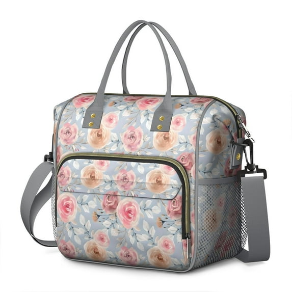 Pioneer Flower Floral Print Pattern Womens Lunch Box for Work,Insulated Large Lunch Bag for Tween and Teen,Loncheras Para Mujer,Leakproof Adult Lunch Bag for Work,Beach,Travel,Picnic,Camping