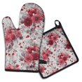 thumbnail image 1 of Pioneer Flower Kitchen Oven Mitt and Pot Holder Sets 2 Pcs for Baking, Cooking and Grilling, Heat Resistant Up To 392 °F, 1 of 7