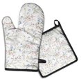 thumbnail image 1 of Pioneer Flower Kitchen Oven Mitt and Pot Holder Sets 2 Pcs for Baking, Cooking and Grilling, Heat Resistant Up To 392 °F, 1 of 7