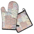 thumbnail image 1 of Pioneer Flower Kitchen Oven Mitt and Pot Holder Sets 2 Pcs for Baking, Cooking and Grilling, Heat Resistant Up To 392 °F, 1 of 7
