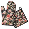 thumbnail image 1 of Pioneer Flower Kitchen Oven Mitt and Pot Holder Sets 2 Pcs for Baking, Cooking and Grilling, Heat Resistant Up To 392 °F, 1 of 7