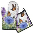 thumbnail image 1 of Pioneer Flower Kitchen Oven Mitt and Pot Holder Sets 2 Pcs for Baking, Cooking and Grilling, Heat Resistant Up To 392 °F, 1 of 7