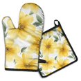 thumbnail image 1 of Pioneer Flower Kitchen Oven Mitt and Pot Holder Sets 2 Pcs for Baking, Cooking and Grilling, Heat Resistant Up To 392 °F, 1 of 7
