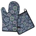 thumbnail image 1 of Pioneer Flower Kitchen Oven Mitt and Pot Holder Sets 2 Pcs for Baking, Cooking and Grilling, Heat Resistant Up To 392 °F, 1 of 7